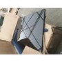 GRADE A2 - Navy Velvet Ottoman Coffee Table with Glass Top - Clio