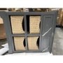 GRADE A2 - Elms Farmhouse Grey Shoe Cabinet Sideboard with Wicker Baskets