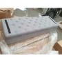 GRADE A2 - Safina Ottoman Storage Bench in Grey Velvet with Bolster Cushions