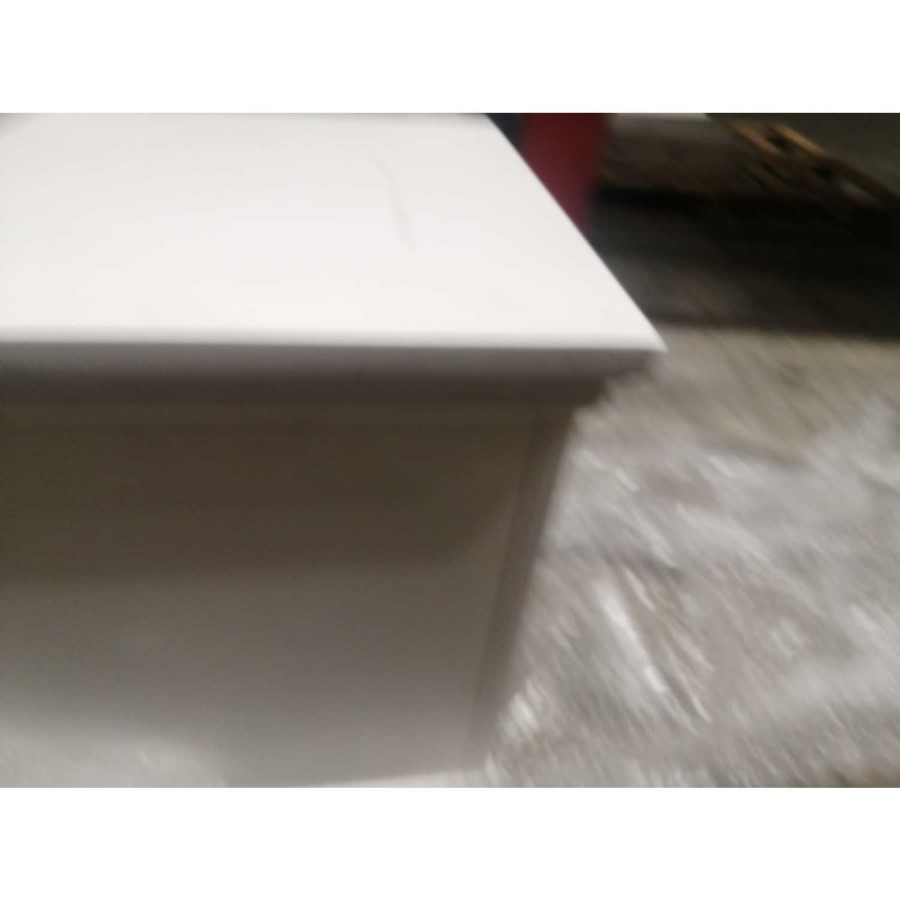GRADE A2 - White 2 Drawer Bedside Table - Georgia