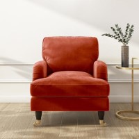 Burnt Orange Velvet Armchair - Payton Burnt Orange Velvet Armchair - Payton