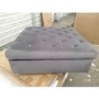 GRADE A2 - Grey Ottoman Storage Footstool - Buttoned - Inez