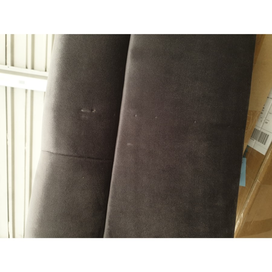 GRADE A2 - Grey Ottoman Storage Footstool - Buttoned - Inez