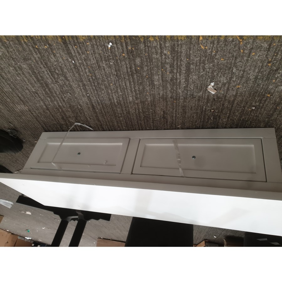 GRADE A2 - Narrow Grey Console Table with Drawers - Elms