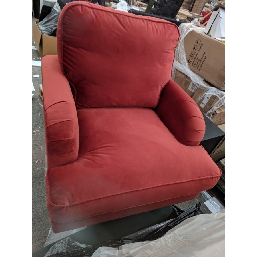 GRADE A2 - Burnt Orange Velvet Armchair - Payton