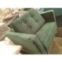 GRADE A2 - Mid Century Quilted Green Velvet Armchair with Button Detail - Elba