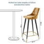 GRADE A2 - Mustard Velvet Bar Stool with Back - 79cm - Maddy