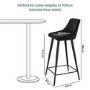 GRADE A2 - Charcoal Velvet Bar Stool with Back - 77cm - Macie