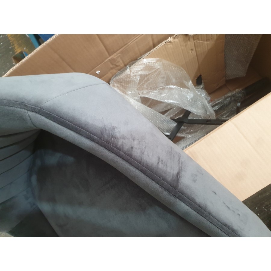 GRADE A2 - Charcoal Velvet Bar Stool with Back - 77cm - Macie