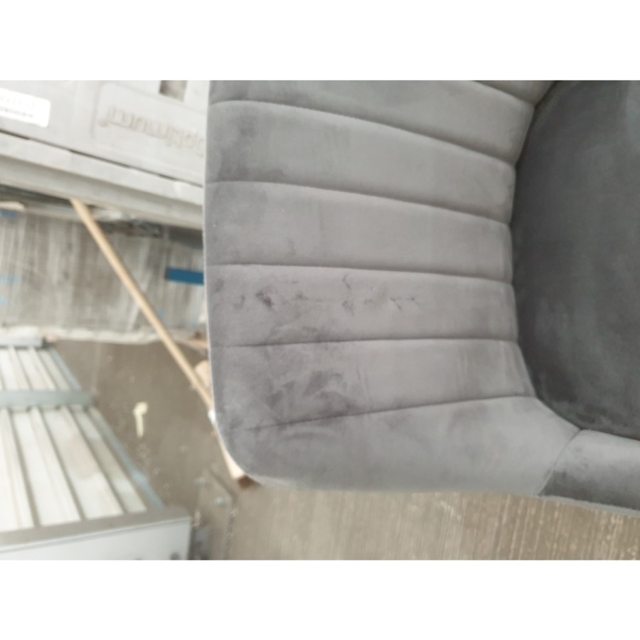 GRADE A2 - Charcoal Velvet Bar Stool with Back - 77cm - Macie