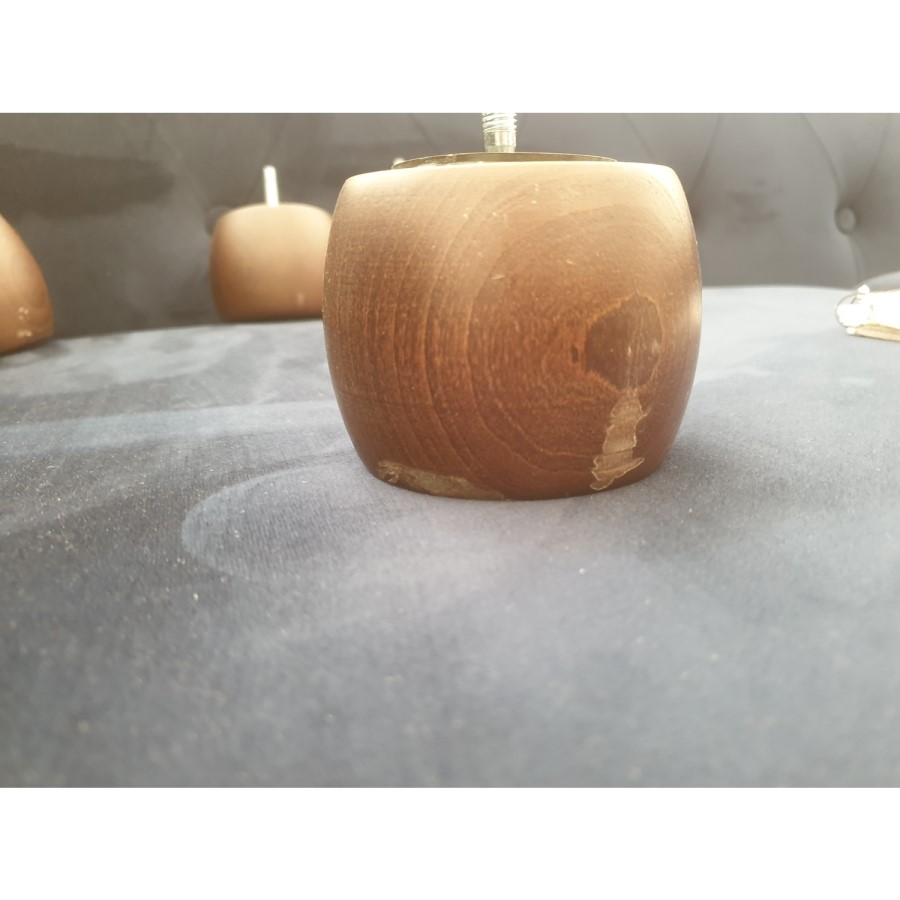 GRADE A2 - Navy Blue Velvet Chesterfield Sofa Bed - Seats 3 - Double Bed - Bronte