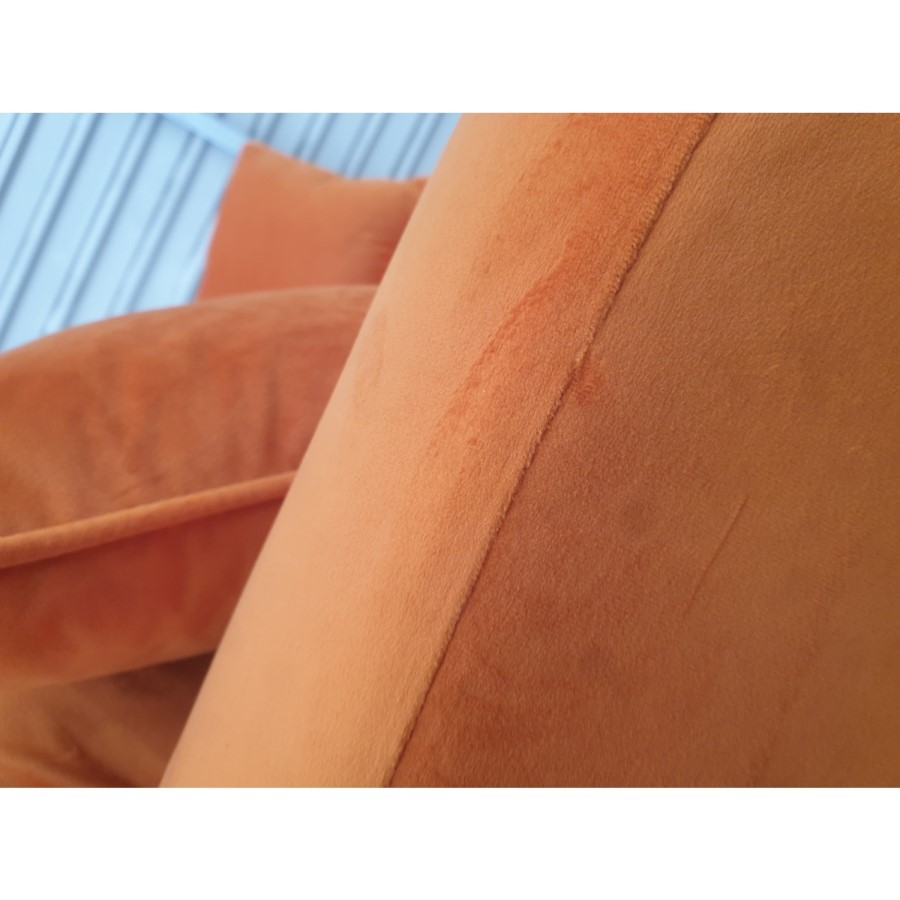 GRADE A2 - Opulence Orange Velvet Loveseat - Payton