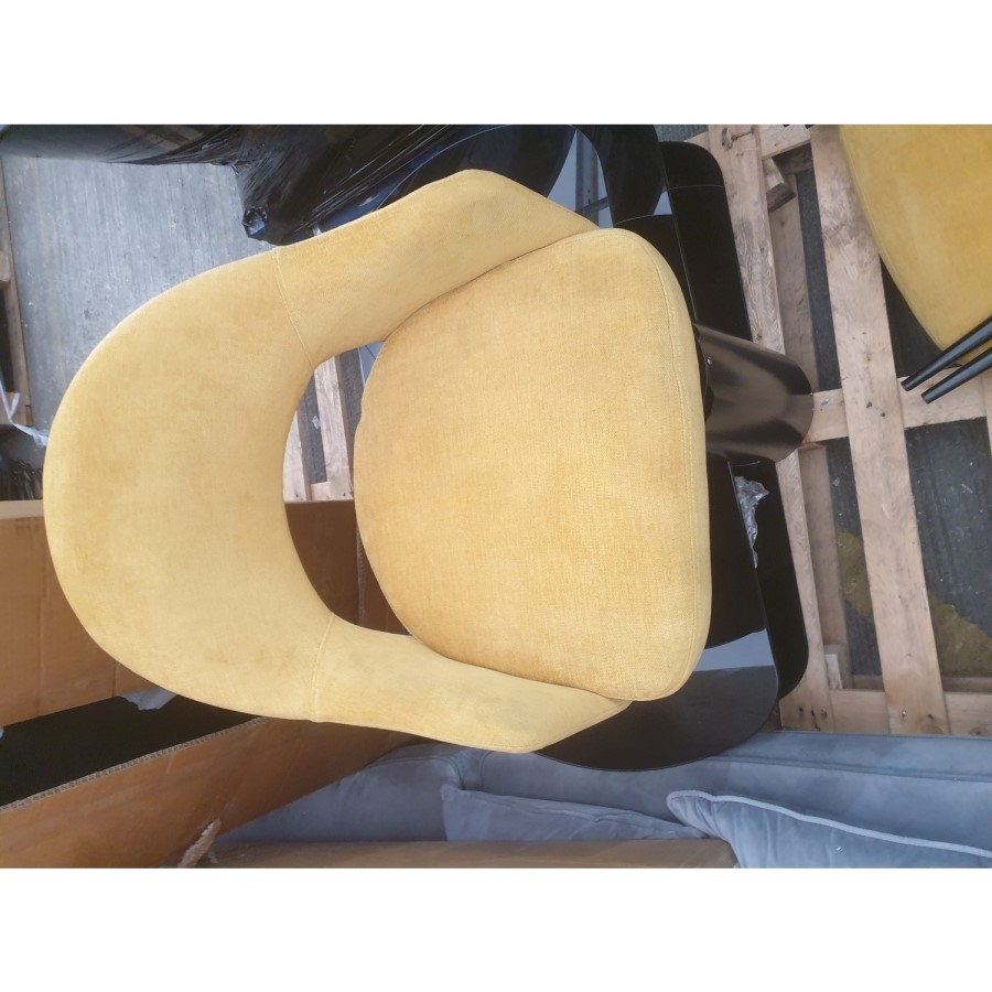GRADE A2 - Set of 2 Mustard Yellow Fabric Dining Chairs - Colbie