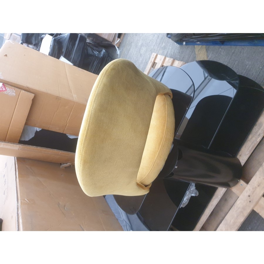 GRADE A2 - Set of 2 Mustard Yellow Fabric Dining Chairs - Colbie