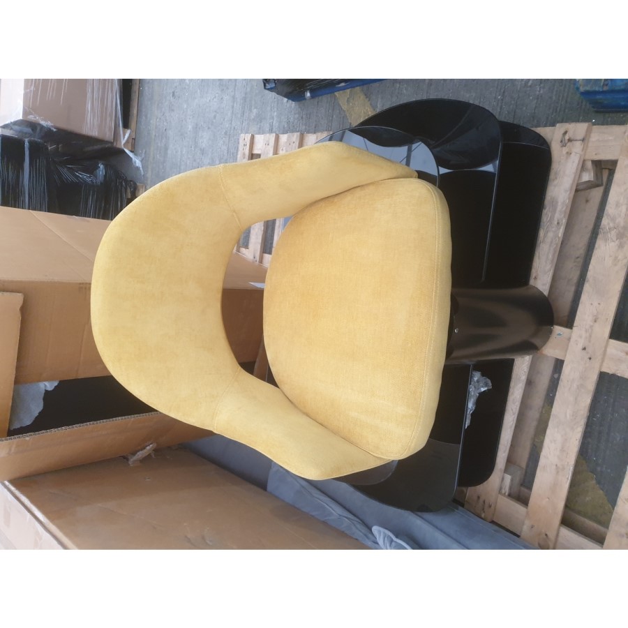 GRADE A2 - Set of 2 Mustard Yellow Fabric Dining Chairs - Colbie