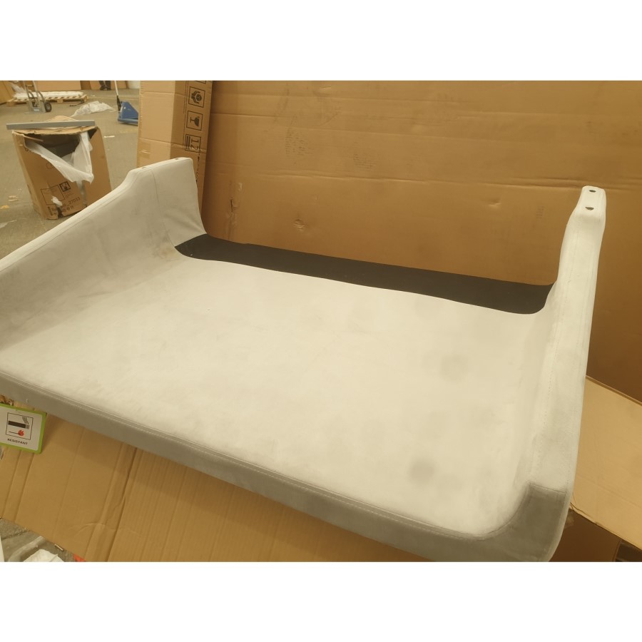 GRADE A2 - Light Grey Velvet Single Sleigh Bed Frame with Scandi Styling - Charlotte