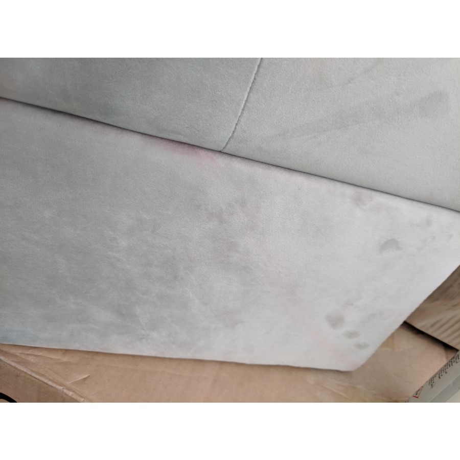 GRADE A2 - Light Grey Velvet Footstool with Ottoman Storage - Inez