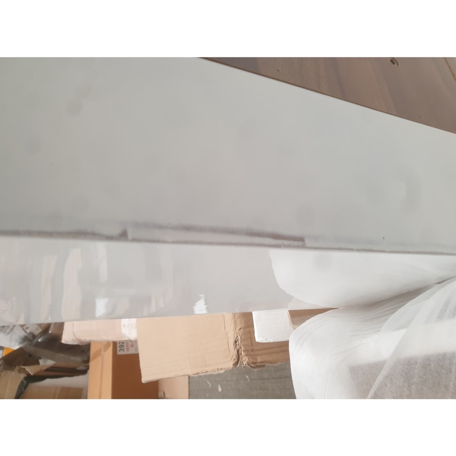 GRADE A2 - Large White Gloss Coffee Table with Storage - Tiffany