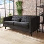 Grey Velvet 3 Seater Sofa - Lotti