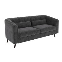 GRADE A2 - Lotti Grey Velvet 3 Seater Sofa with 2 Cushions