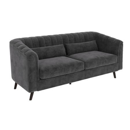 GRADE A1 - Grey Velvet 3 Seater Sofa with Cushions - Lotti - Furniture123