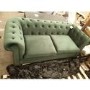 GRADE A3 - Pull-Out Chesterfield Sofa Bed in Green Velvet - Bronte