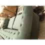 GRADE A3 - Pull-Out Chesterfield Sofa Bed in Green Velvet - Bronte