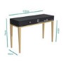 ALMOST PERFECT - Dark Grey Art Deco Dressing Table with 2 Drawers - Maya