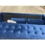 GRADE A2 - Navy Blue Velvet 2 Seater Mid Century Quilted Sofa - Elba