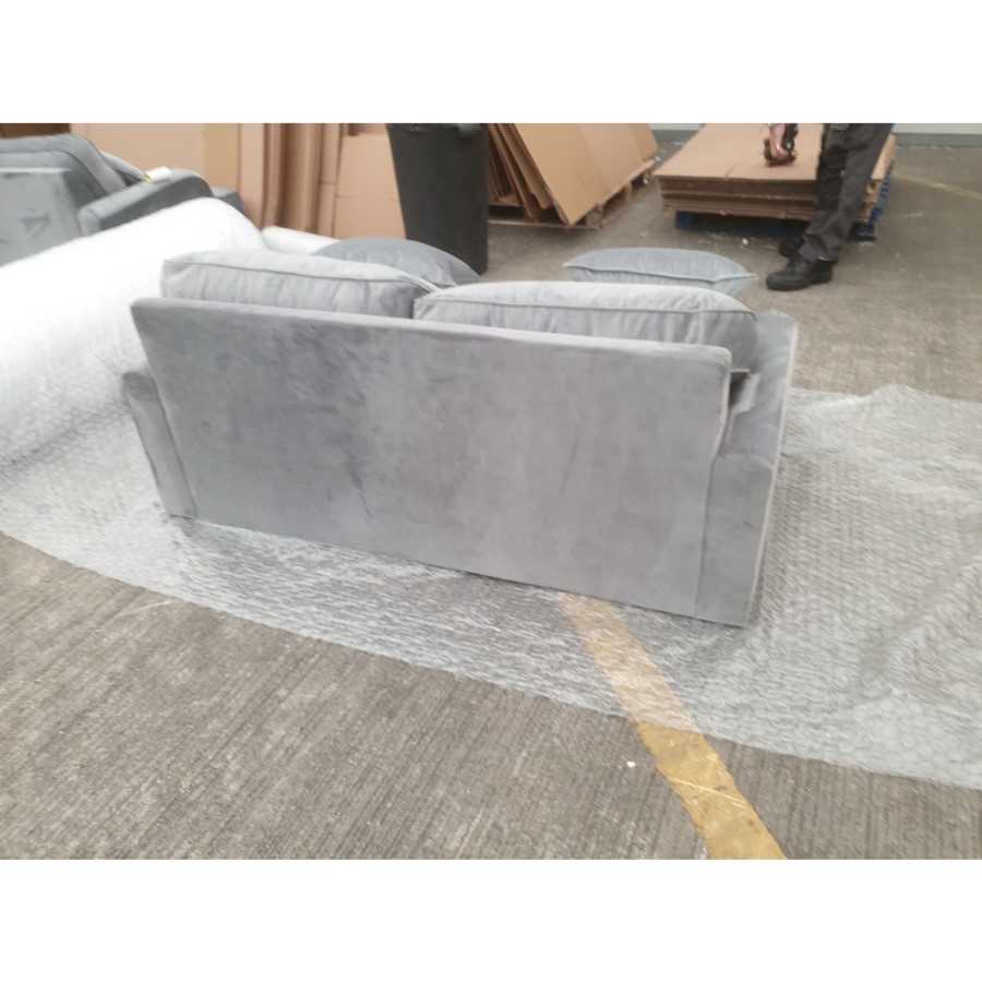 GRADE A2 - Silver Grey Velvet 2 Seater Sofa - Payton 