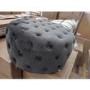 GRADE A2 - Large Dark Grey Velvet Chesterfield Pouffe Stool - Xena