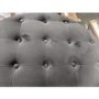 GRADE A2 - Large Dark Grey Velvet Chesterfield Pouffe Stool - Xena