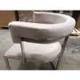 GRADE A2 - Beige Velvet Cantilever Dining Chair - Alana Boutique