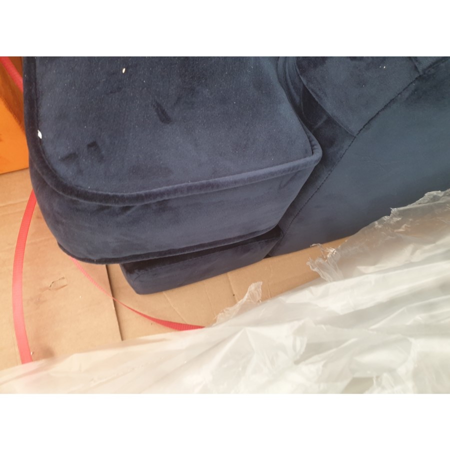 GRADE A2 - Navy Blue Velvet 2 Seater Sofa - Payton