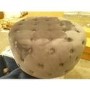 GRADE A2 - Large Dark Grey Velvet Chesterfield Pouffe Stool - Xena