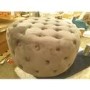 GRADE A2 - Large Dark Grey Velvet Chesterfield Pouffe Stool - Xena