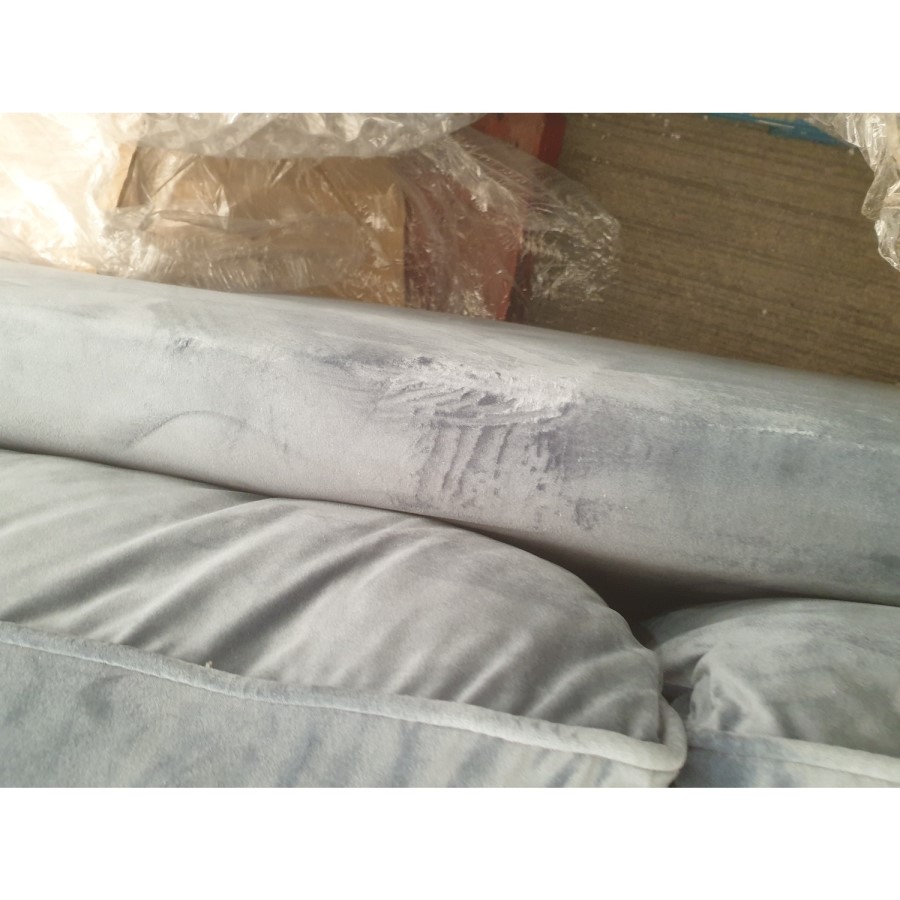 GRADE A2 - Petrol Blue Velvet 2 Seater Sofa Bed - Payton