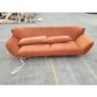 GRADE A2 - 3 Seater Retro Sofa in Orange Velvet- Eli