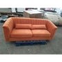 GRADE A2 - Orange Velvet 3 Seater Sofa - Lotti