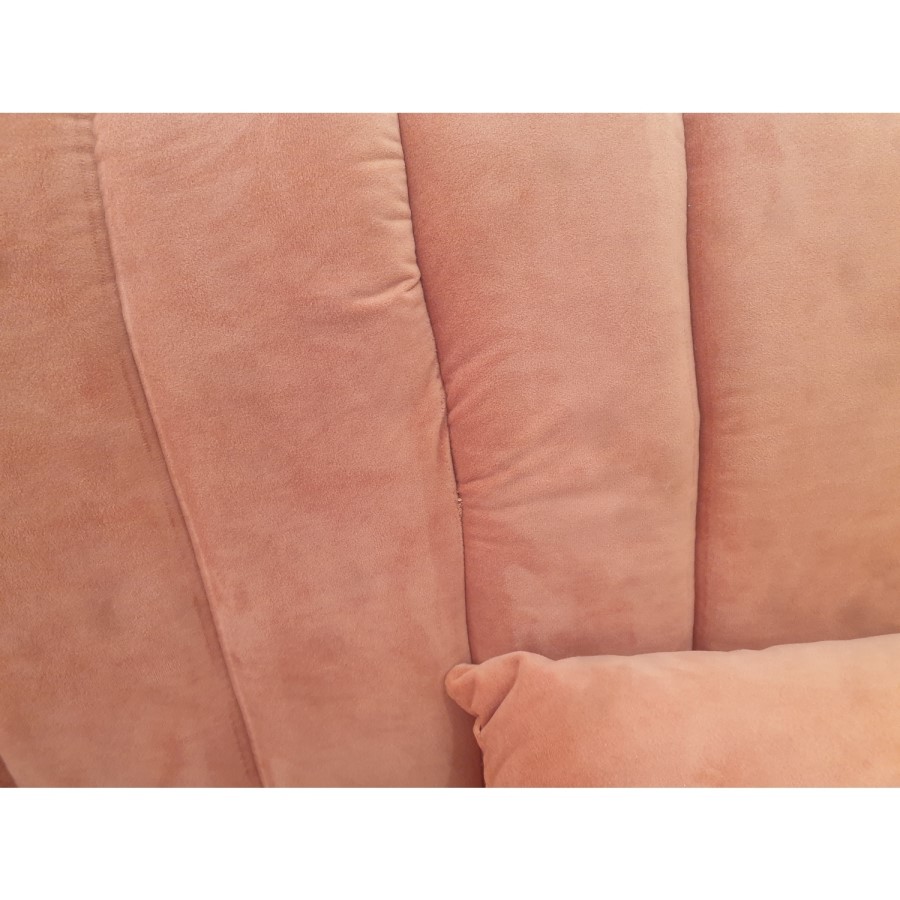 GRADE A2 - Orange Velvet 3 Seater Sofa - Lotti