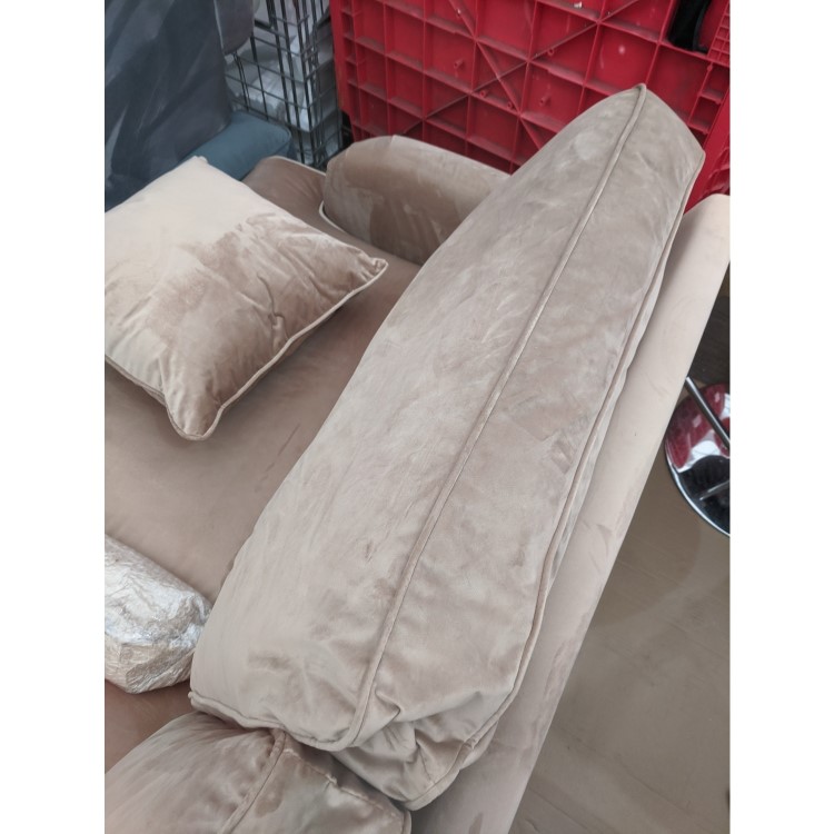 GRADE A2 - Beige Velvet 3 Seater Sofa - Payton