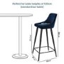 GRADE A2 - Navy Velvet Bar Stool with Back - 77cm - Macie