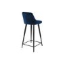 GRADE A2 - Navy Velvet Bar Stool with Back - 77cm - Macie