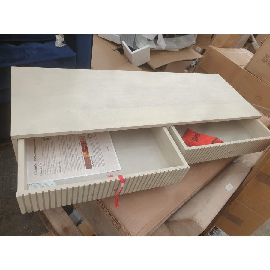 GRADE A2 - Rustic Wooden Dressing Table with 2 Drawers - Beau 