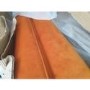 GRADE A2 - Orange Velvet Footstool - Payton