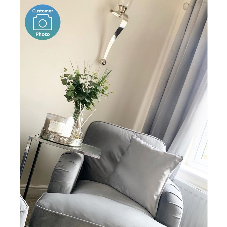 GRADE 2 - Silver Grey Velvet Armchair - Payton