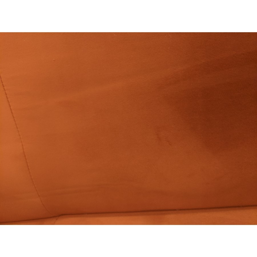 GRADE A2 - Orange Velvet 3 Seater Retro Sofa - Eli