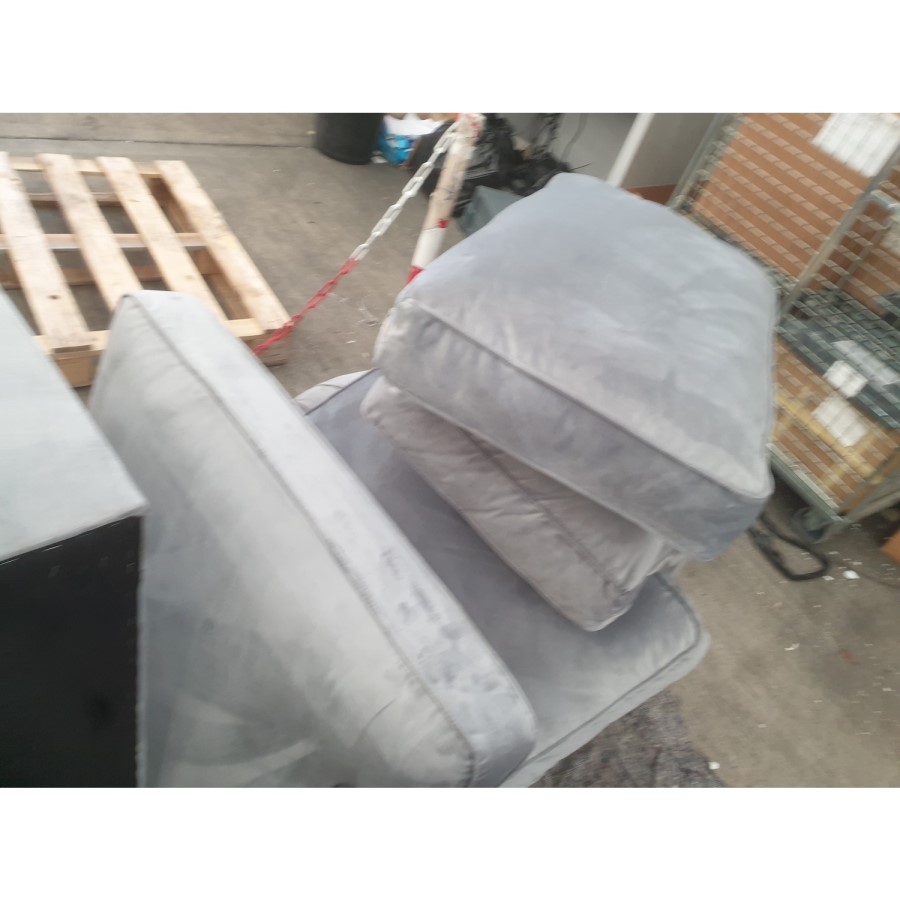 GRADE A2 - Silver Grey Velvet Armchair - Payton