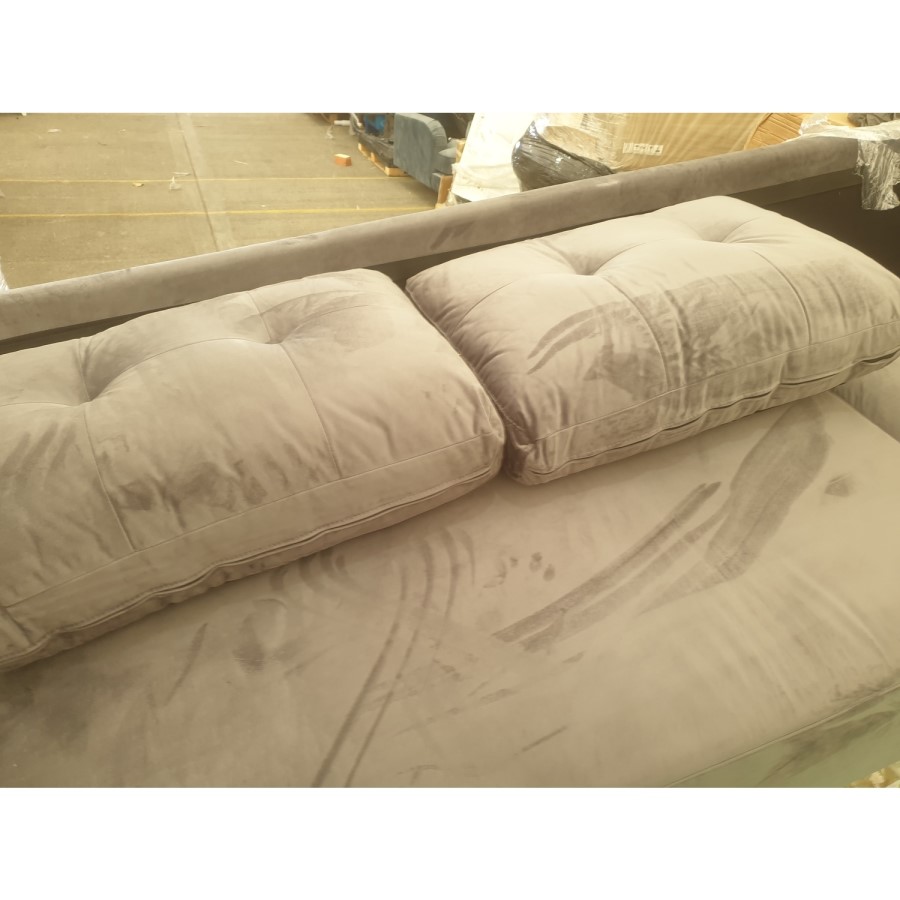 GRADE A2 - Grey L Shaped Sofa Bed in Velvet  - Right Hand Facing - Sutton