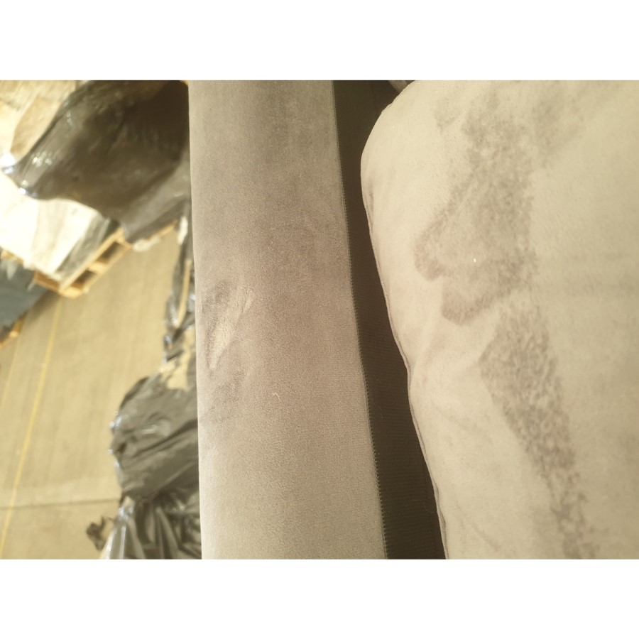 GRADE A2 - Grey L Shaped Sofa Bed in Velvet  - Right Hand Facing - Sutton